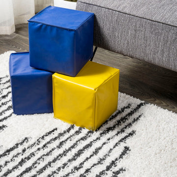 Elm Diamond Stripe Geometric Shag Area Rug